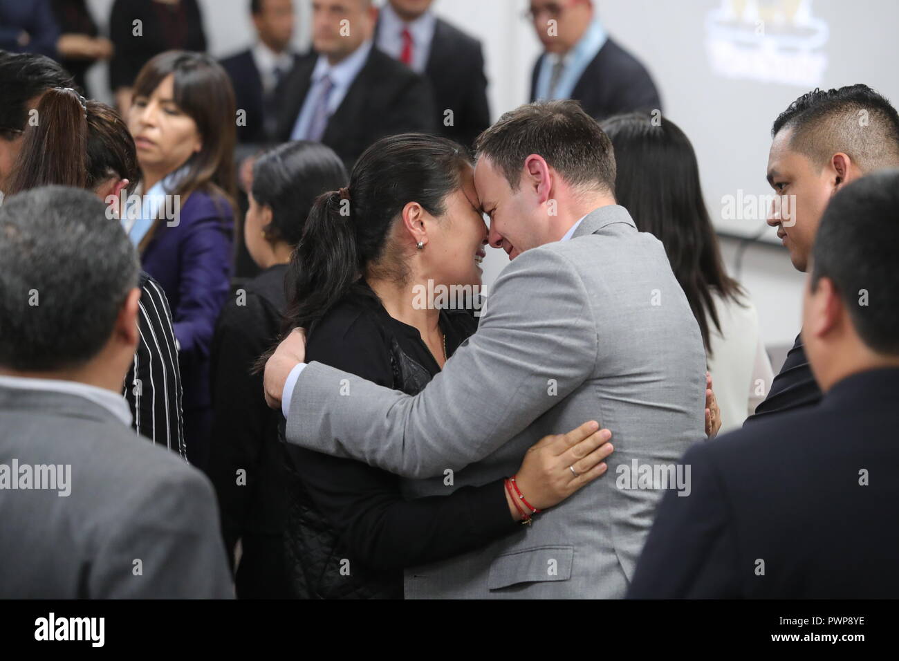 Lima Peru 17th Oct 2018 Keiko Fujimori L Hugs Her Husband Mark Villanella R After Her Release Was Ordered In Lima Peru On 17 October 2018 Peruvian Justice Accepted The Appeals And