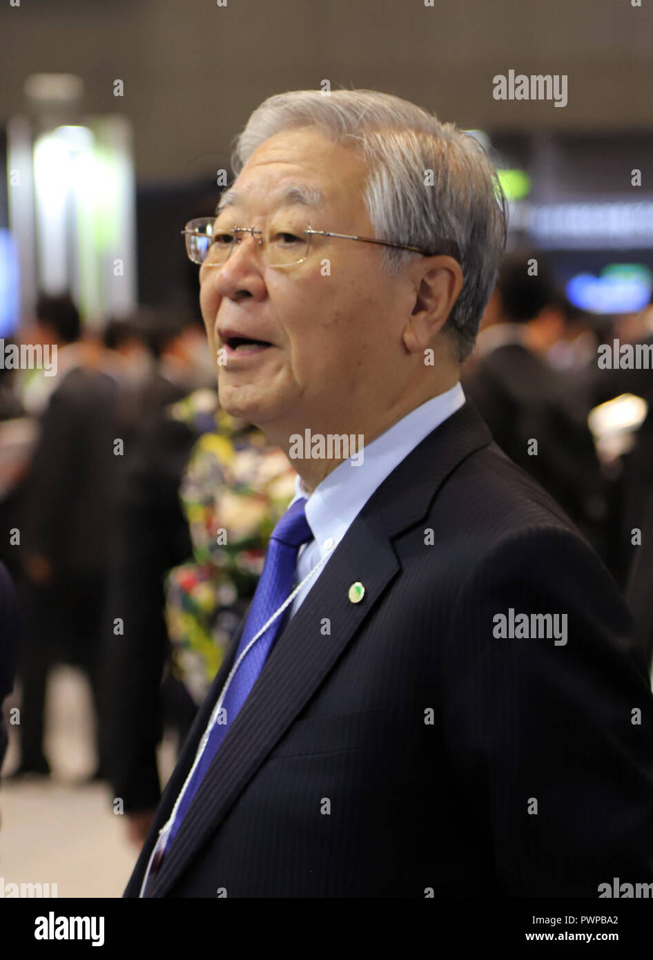 Tokyo, Japan. 18th Oct, 2018. Japanese electronics giant Hitachi chairman and Japan's largest