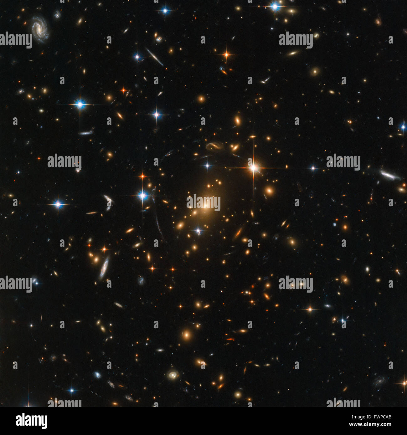 Early Universe. Hubble image. Cluster of galaxies, dark matter, dark  energy. Elements of this image furnished by NASA Stock Photo - Alamy