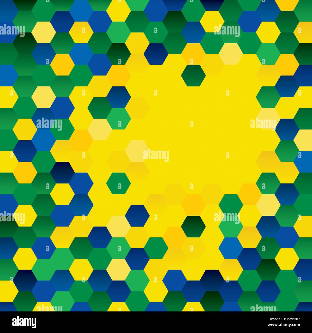 Geometric background colors of the Brazilian flag vector illustration