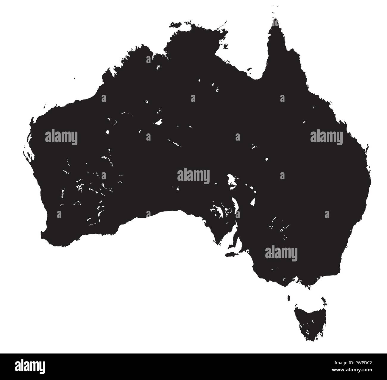 Silhouette map of Australia vector illustration for your design Stock Vector