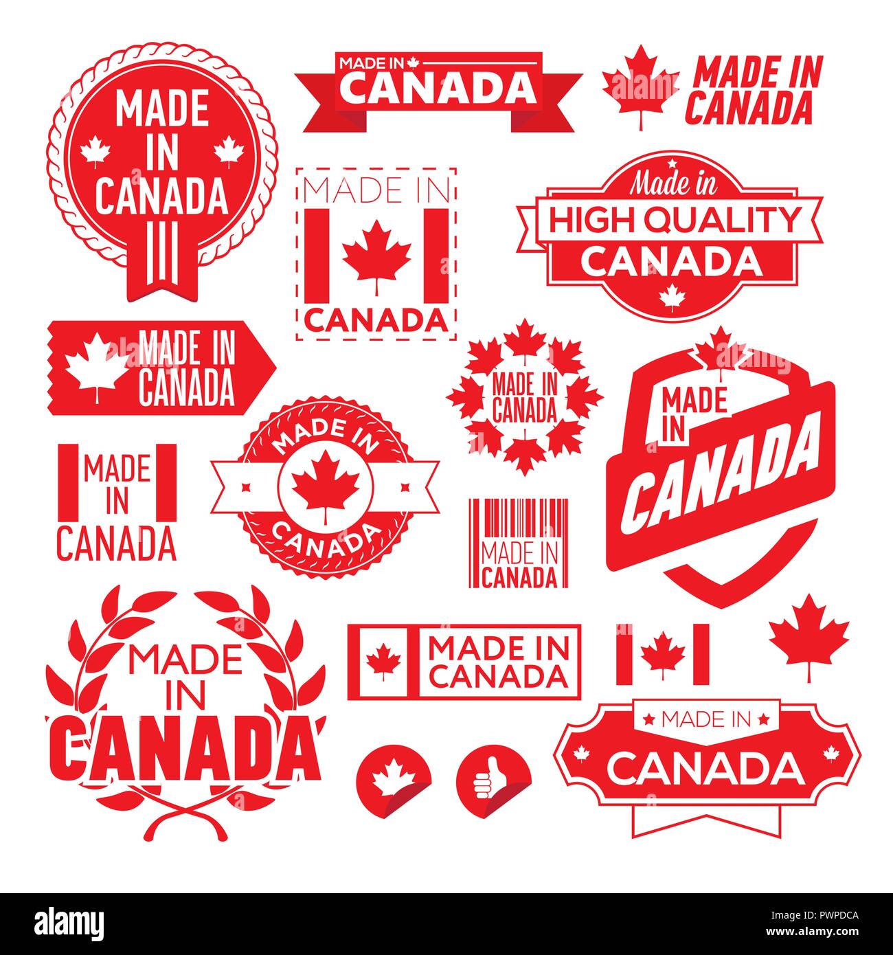 The label made in Canada Vector badges for branding your product Stock Vector