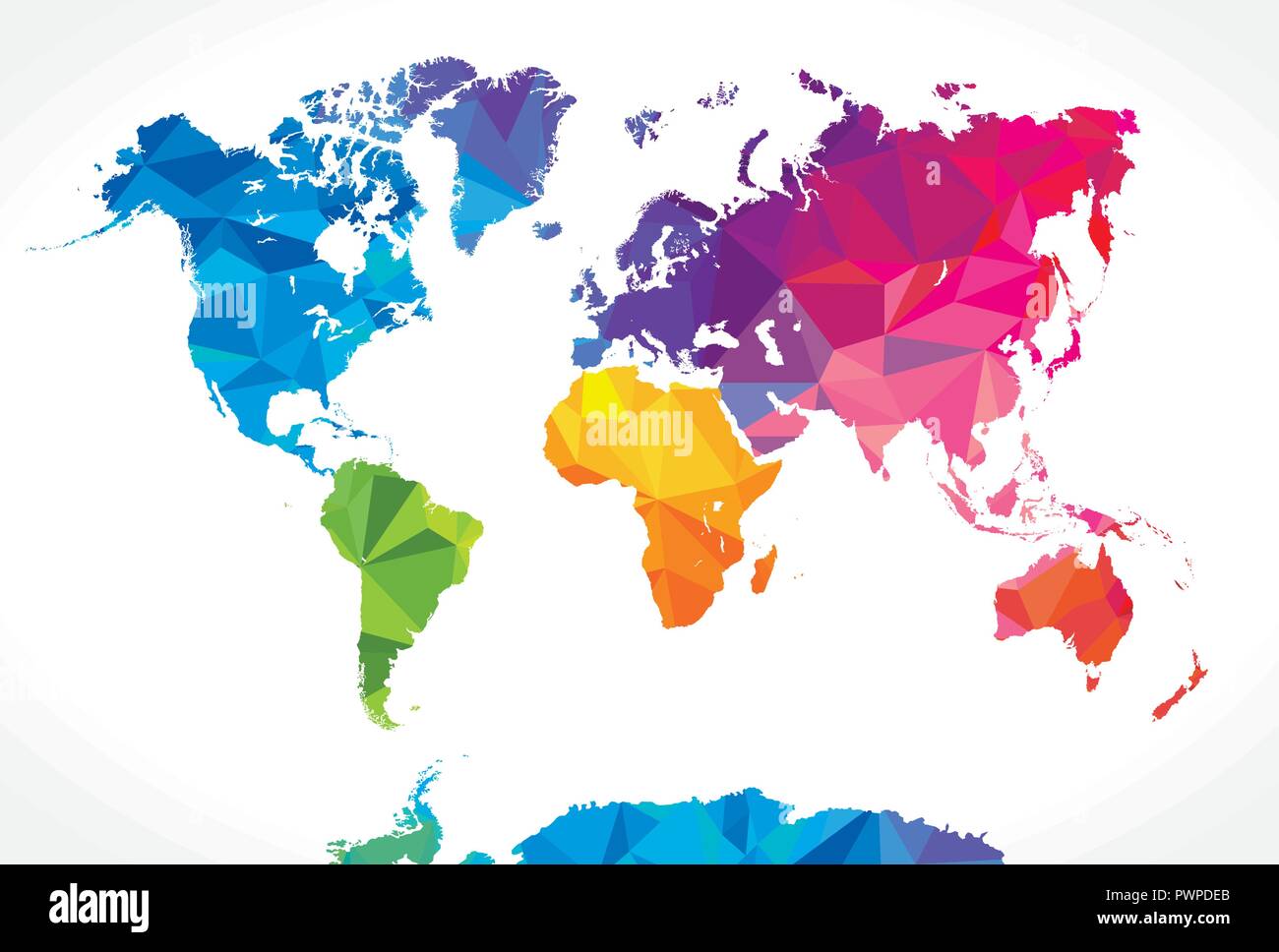 Low poly world map vector illustration for your design Stock Vector