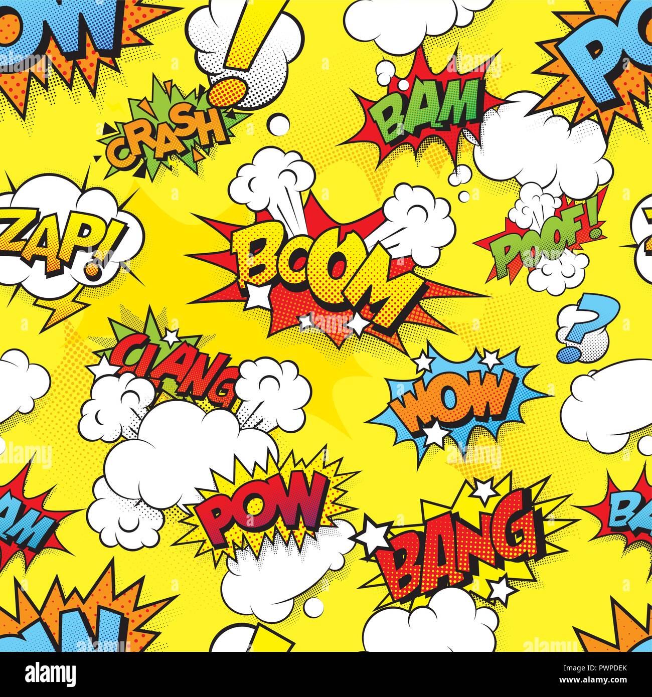Seamless comix background vector illustration for your design Stock Vector