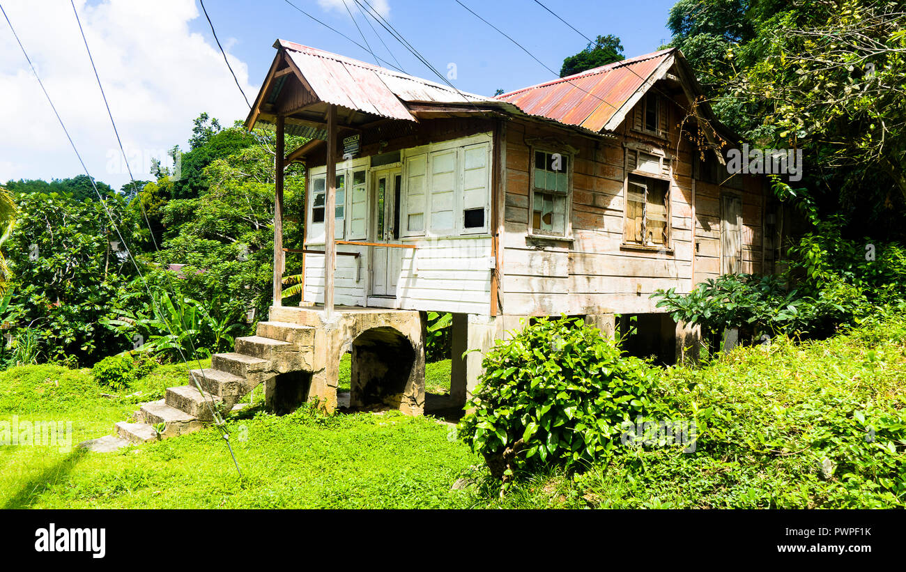 Typical house in wood, Charlotteville, Tobago, Trinidad and Tobago