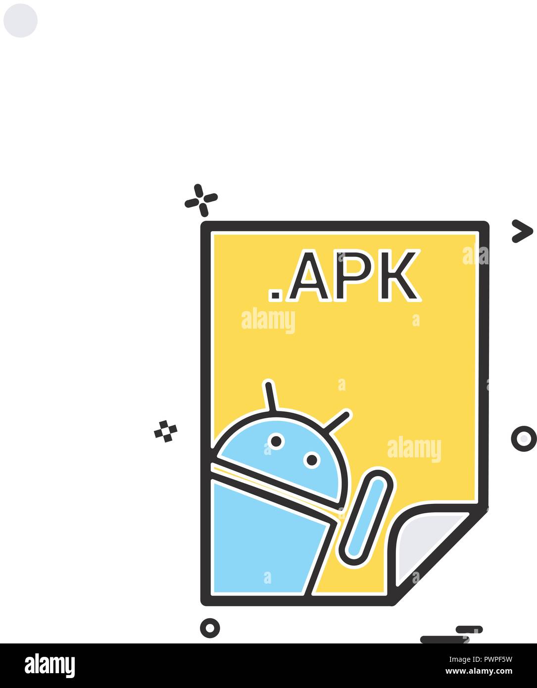 Apk Application Download File Files Format Icon Vector Design.