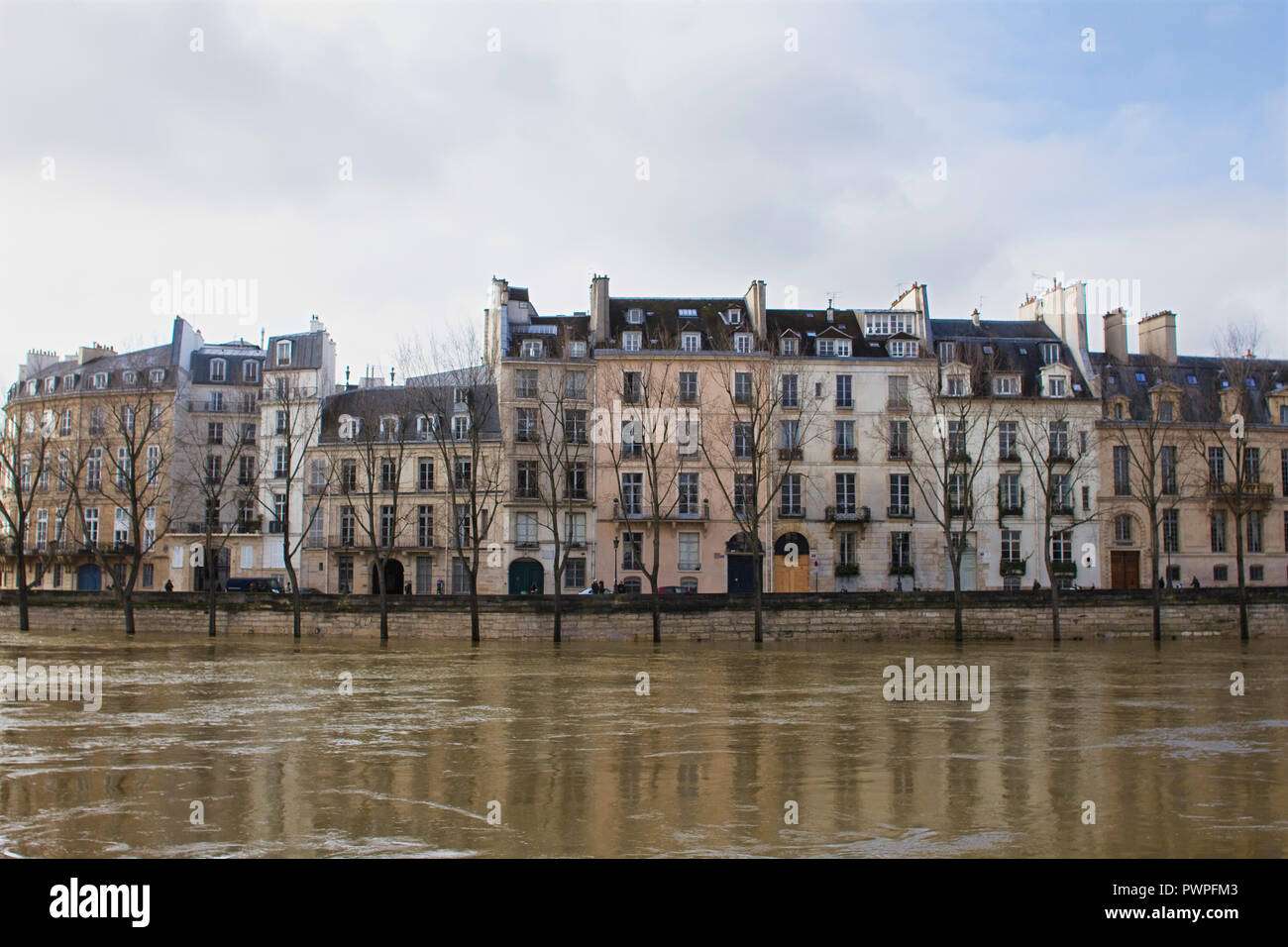 France, Paris, the Seine flooding on 26 January 2018. Stock Photo