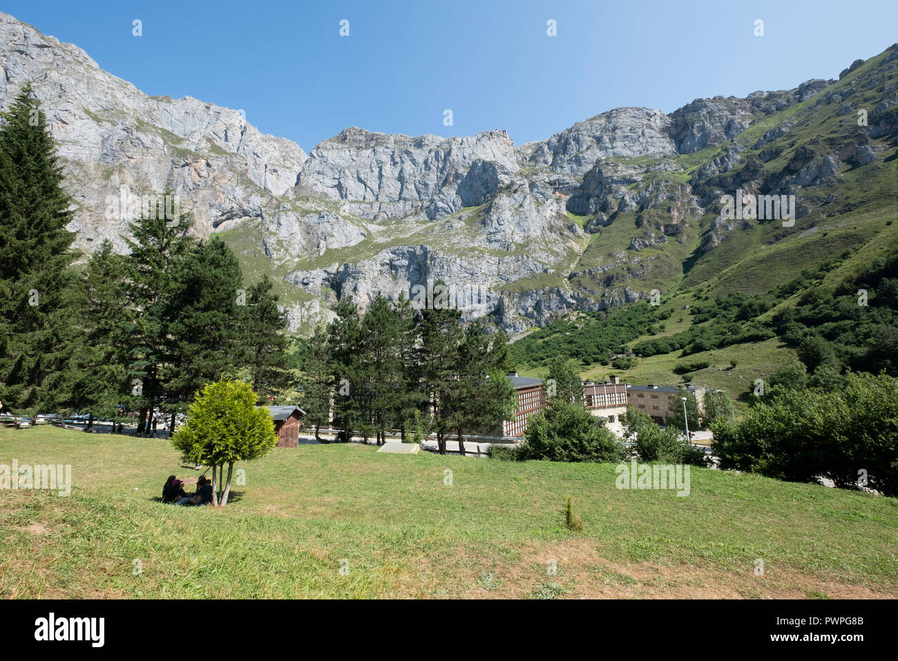 mountain landscape in the peaks of europe, asturias Stock Photo
