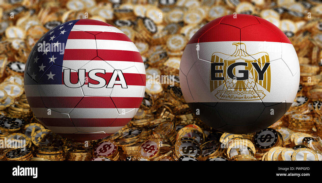 Egypt vs. USA Soccer Match Soccer balls in Egypt and USA national