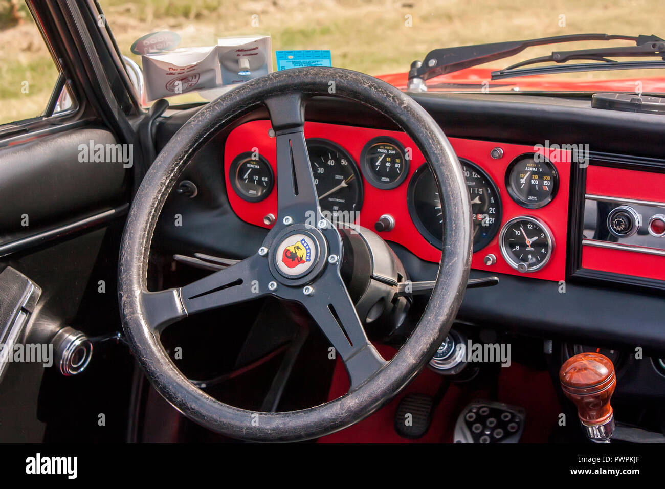 Interior Of A Fiat Abarth Historic Resumption Of The
