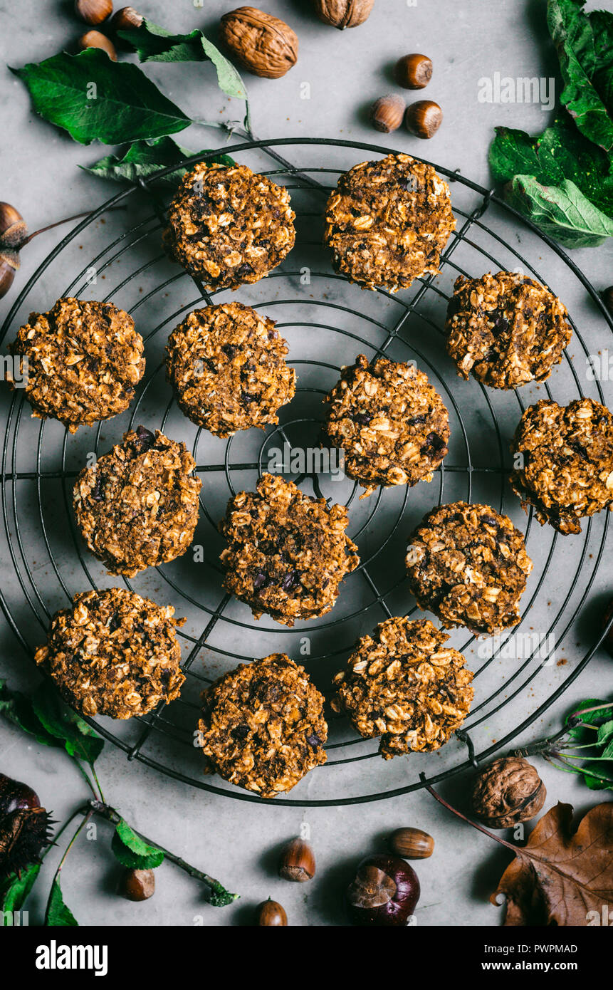Pumpkin spice breakfast cookies Stock Photo
