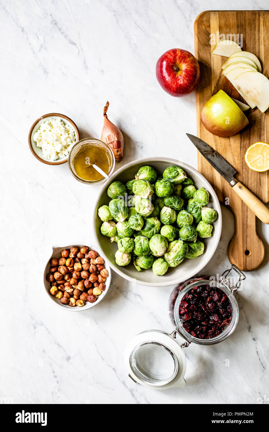 Brussels Sprout Salad ingredients Stock Photo Alamy