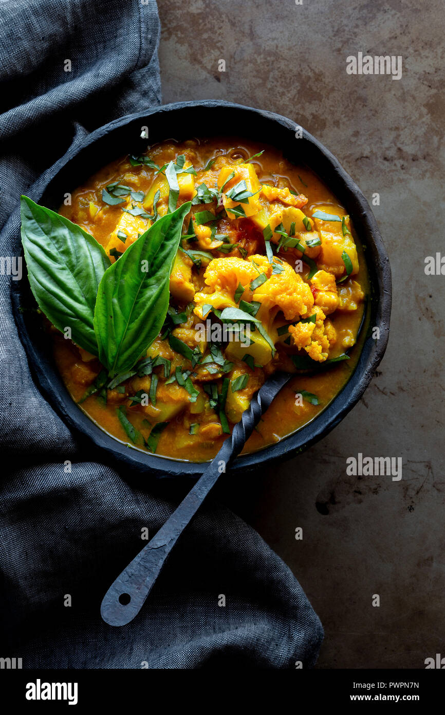 Indian Vegan curry dinner Stock Photo - Alamy
