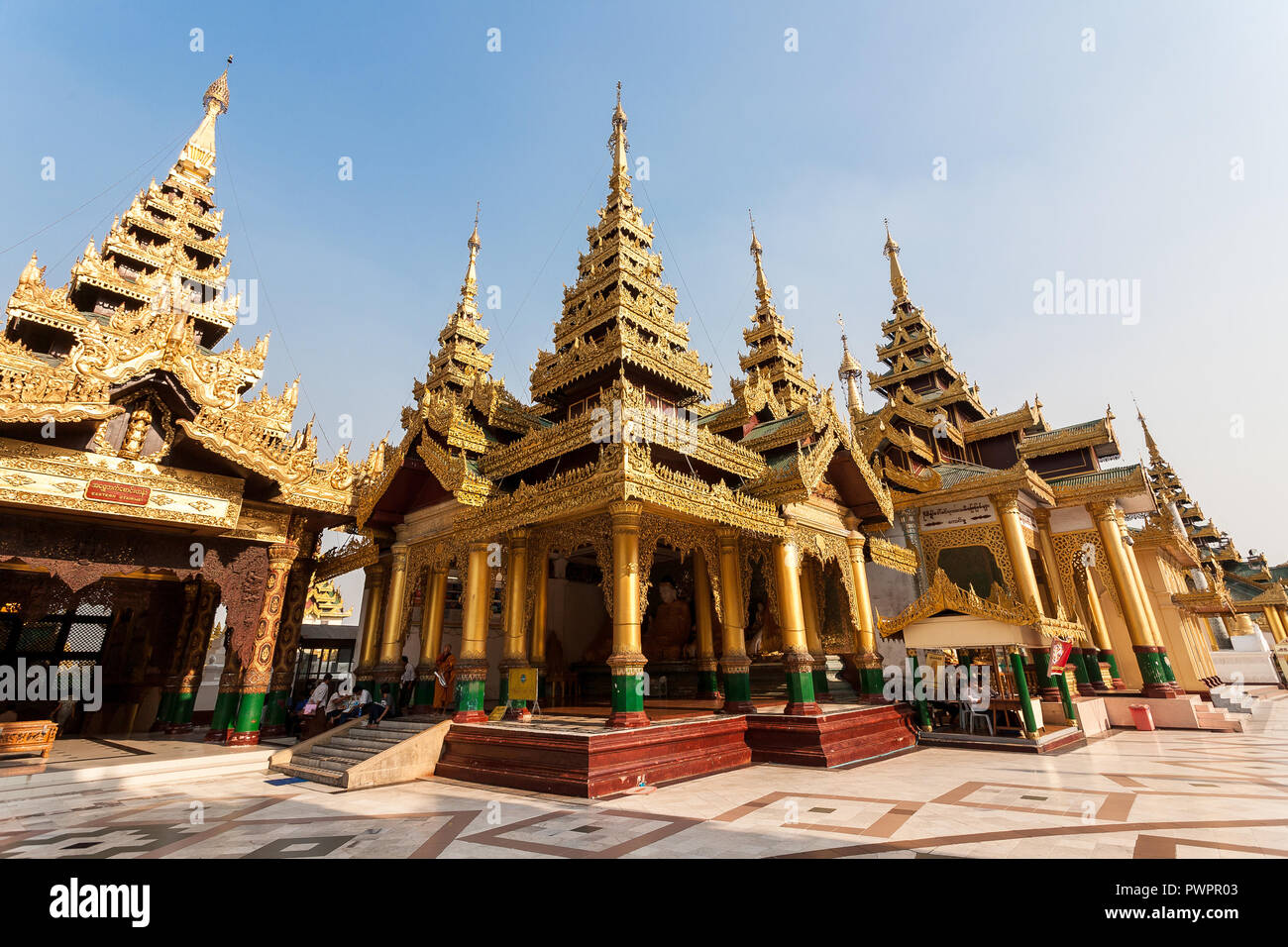 Shwedagon pagoda, Yangon, Myanmar Stock Photo