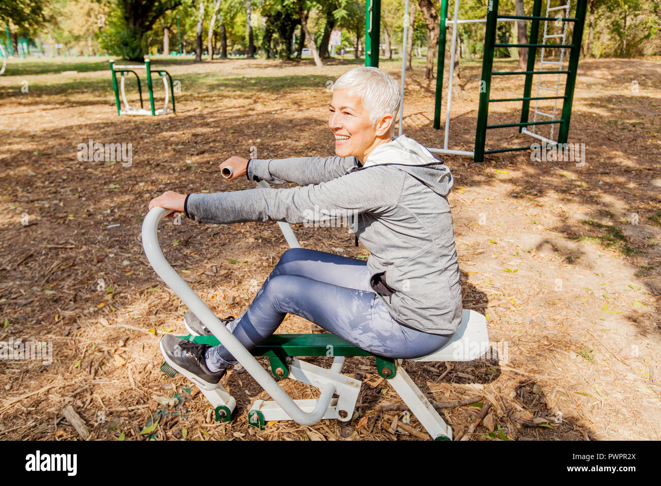 Old Woman Stretching Stock Photos Old Woman Stretching Stock