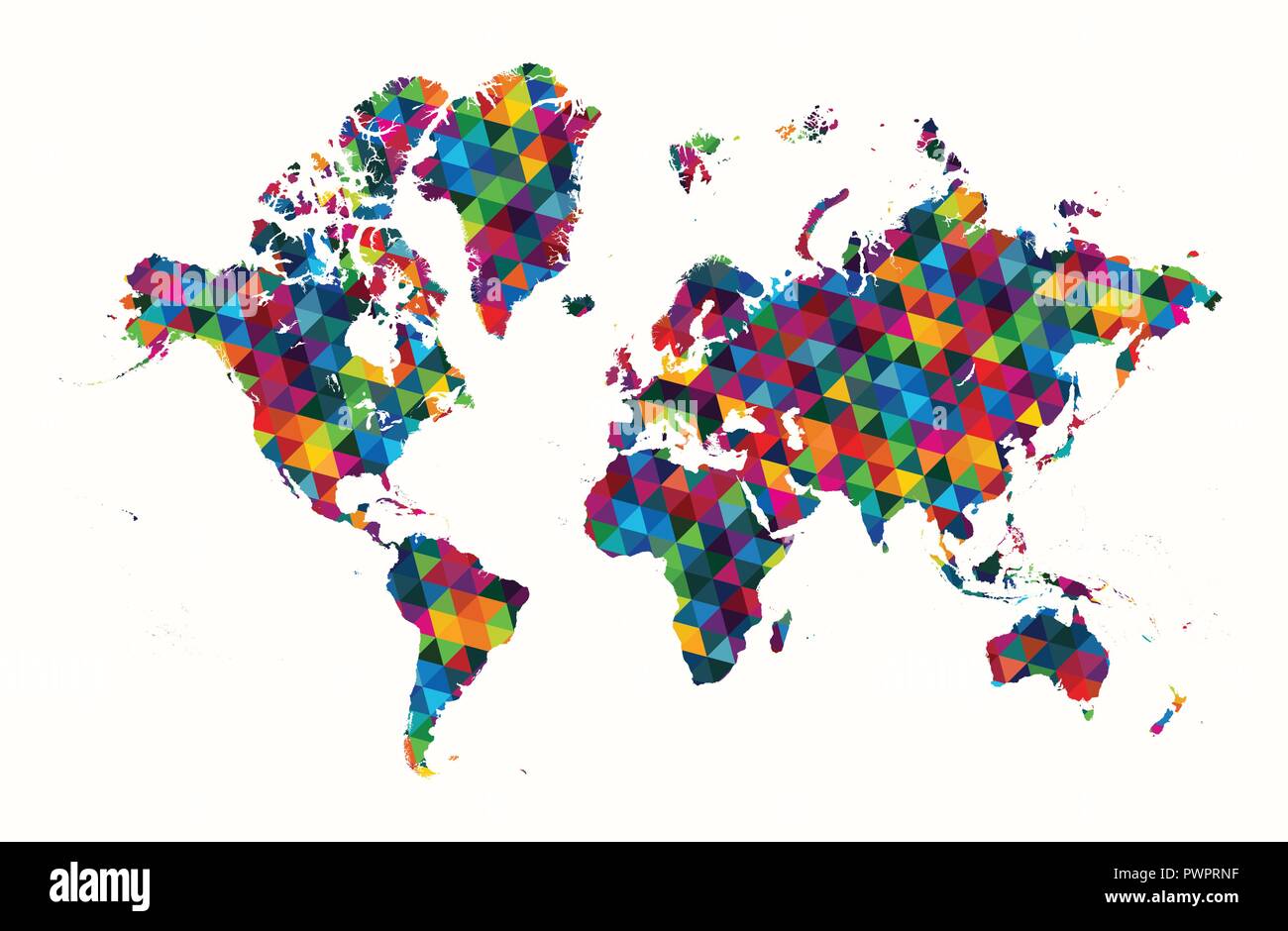 Decorative world map abstract geometric pattern template for your ...