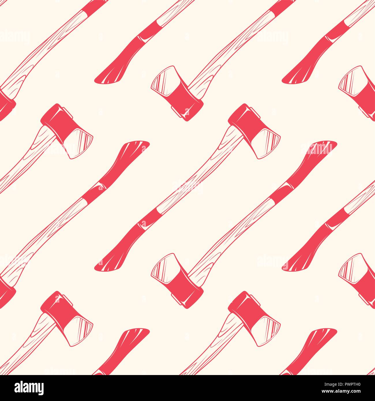 Seamless pattern with axes vintage style, vector illustration for backgrounds template for your design Stock Vector