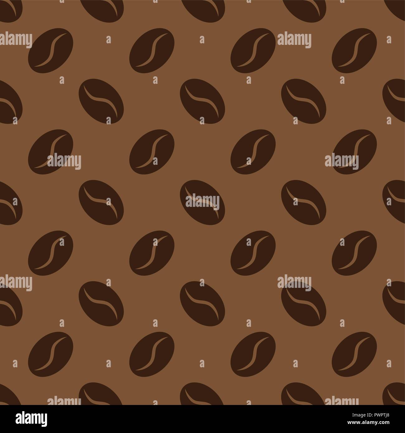 Seamless pattern with coffee beans, vector background for coffee house template for your design Stock Vector