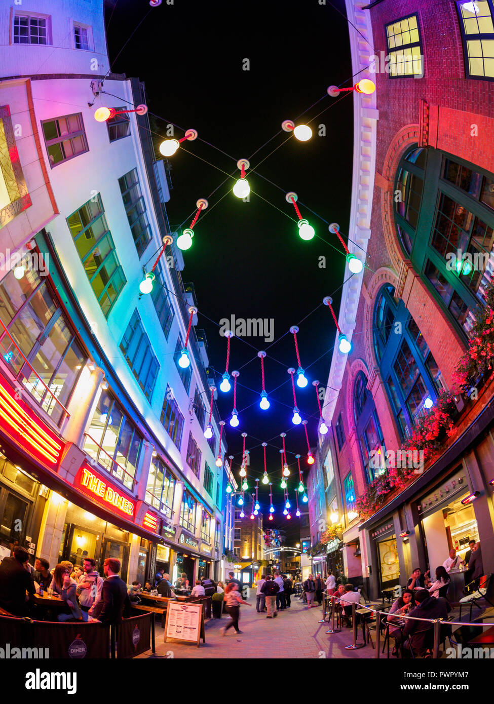 Artwork light feature Ganton Street Soho London W1 Stock Photo