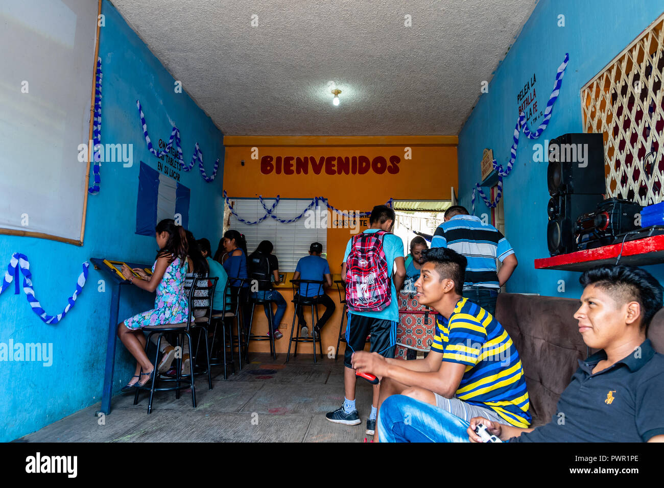 kids in class in guatemala Stock Photo