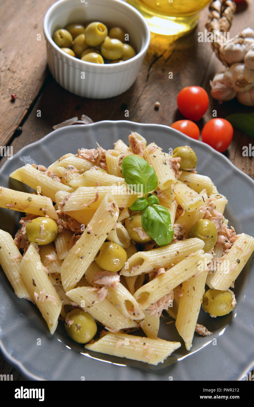 Tuna penne pasta olives hires stock photography and images Alamy