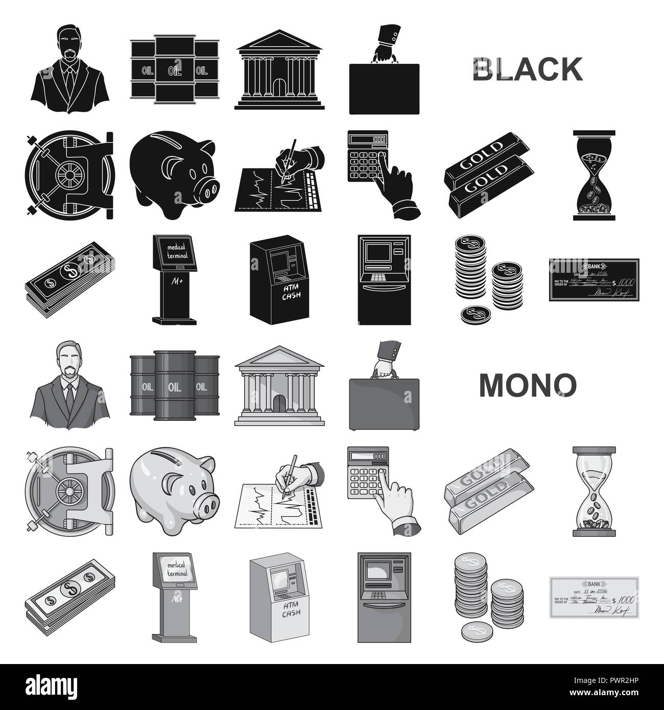 Money and Finance black icons in set collection for design. Business ...