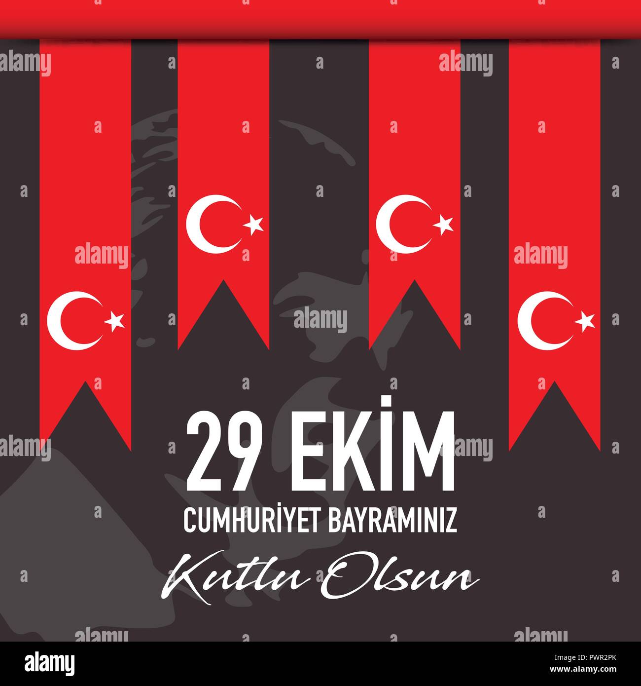 29 Ekim Cumhuriyet Bayrami - October 29 Republic Day in Turkey, vector, illustration, eps file Stock Vector