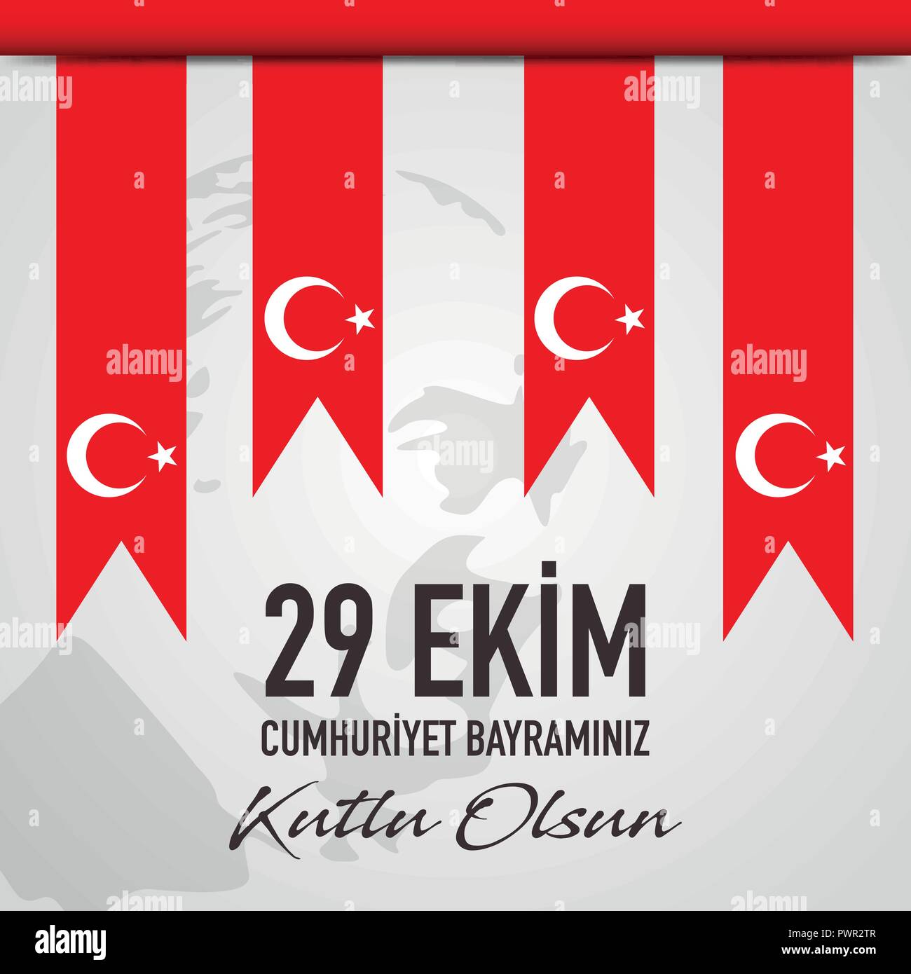 29 Ekim Cumhuriyet Bayrami - October 29 Republic Day in Turkey, vector, illustration, eps file Stock Vector