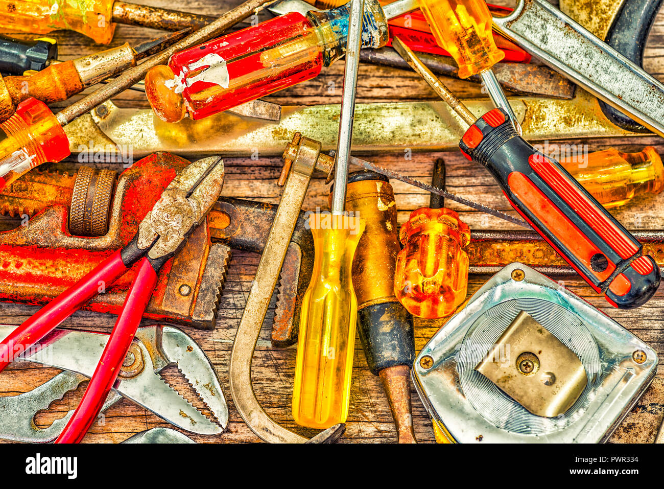 Collection of carpentry tools Stock Photo Alamy
