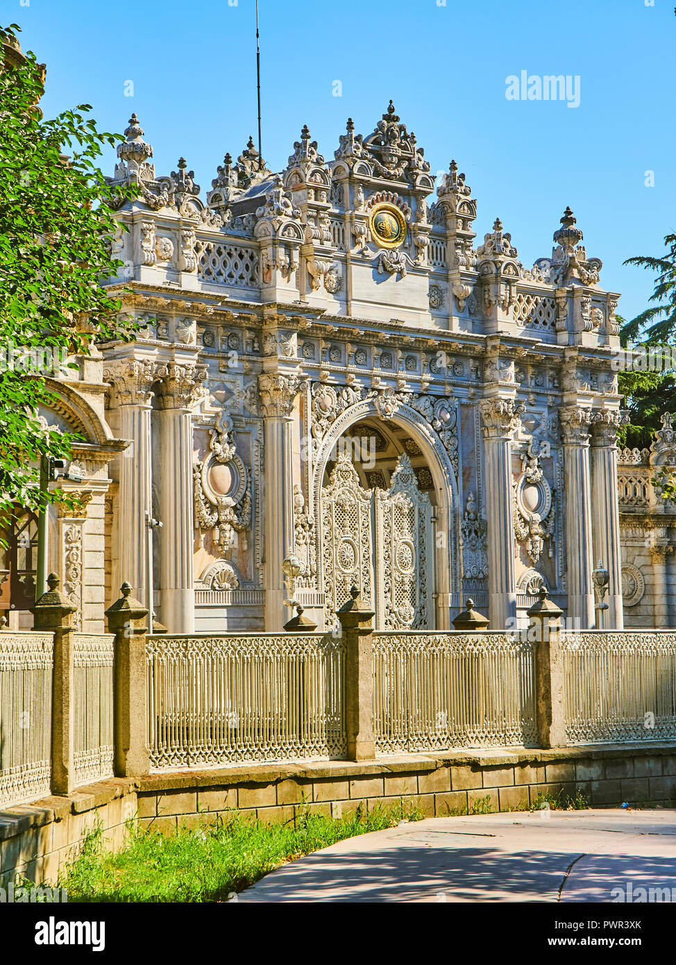 Treasury Gate of the Dolmabahce Palace, located in the Besiktas ...