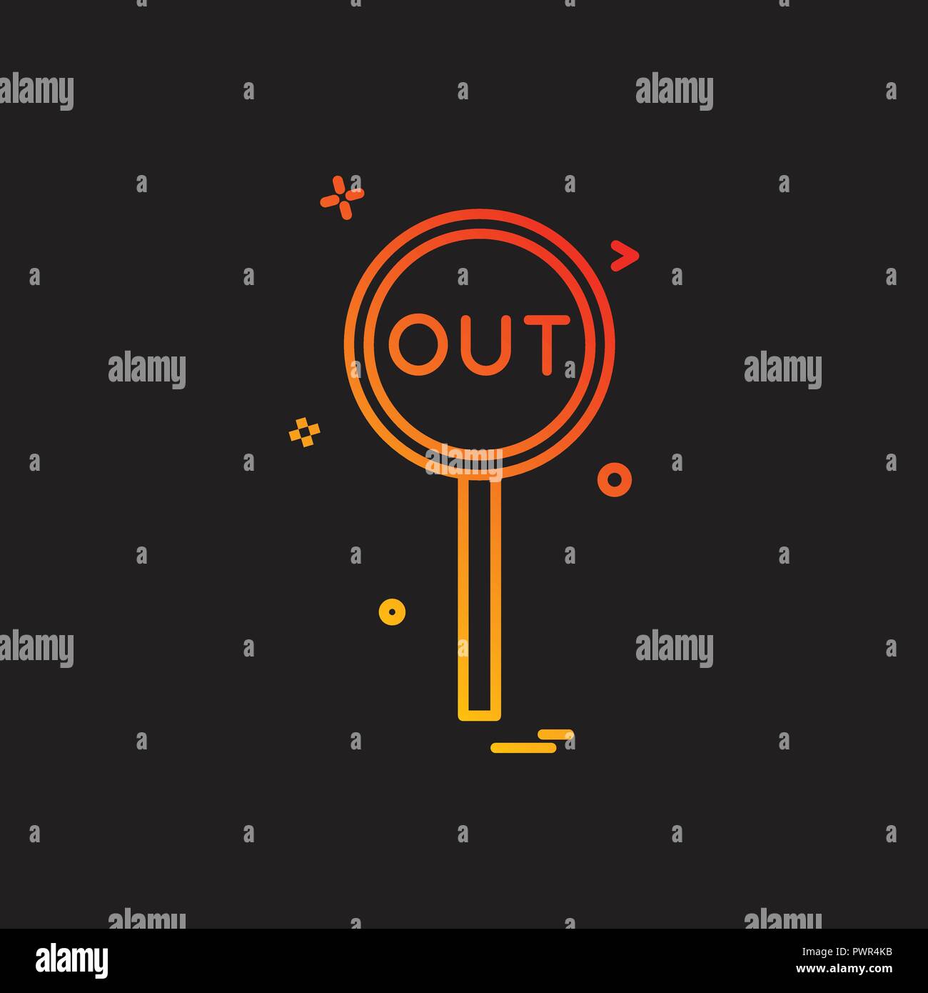 out decision umpire icon vector design Stock Vector