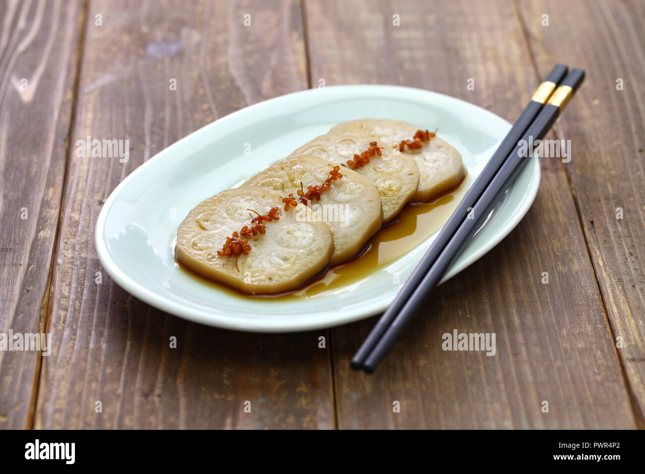 osmanthus flavored, stuffed lotus root with glutinous rice, chinese food Stock Photo Alamy