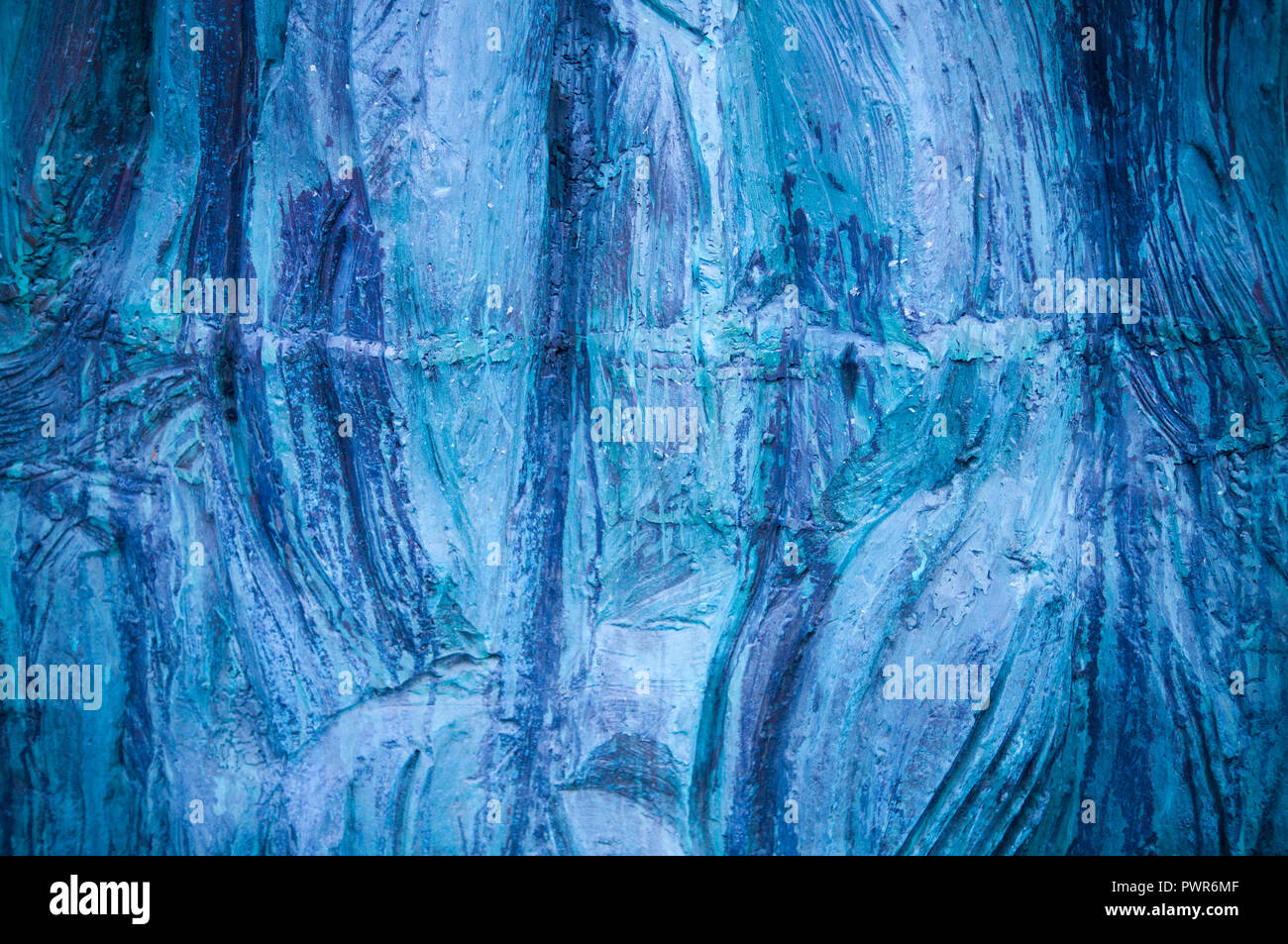 blue wavy bronze texture with vignette. background, pattern. Stock Photo