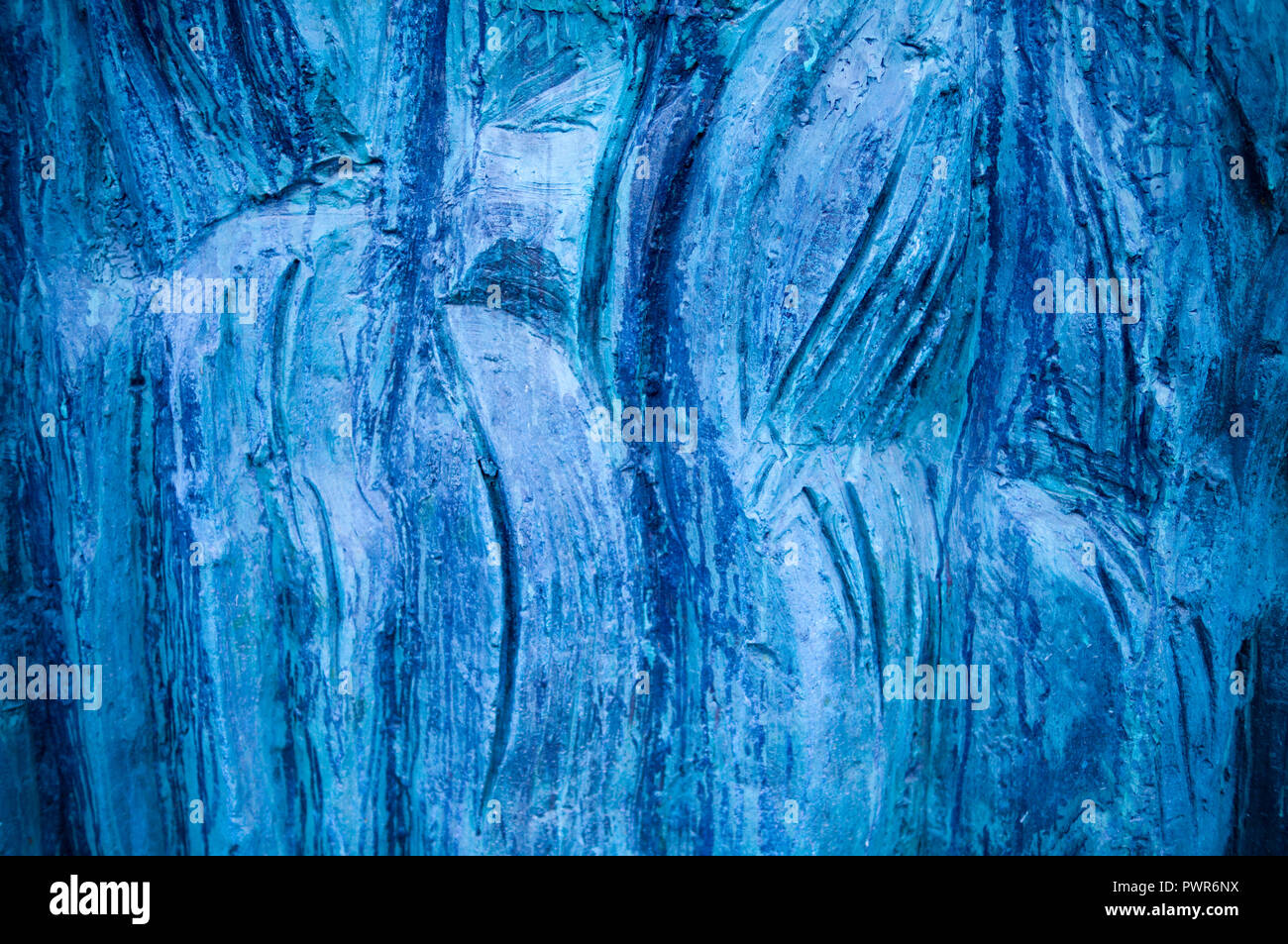 blue wavy bronze texture with vignette. background, pattern. Stock Photo