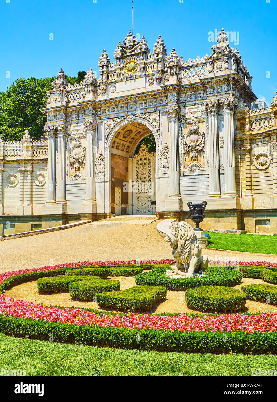 The Treasury Gate of the Dolmabahce Palace, located in the Besiktas ...
