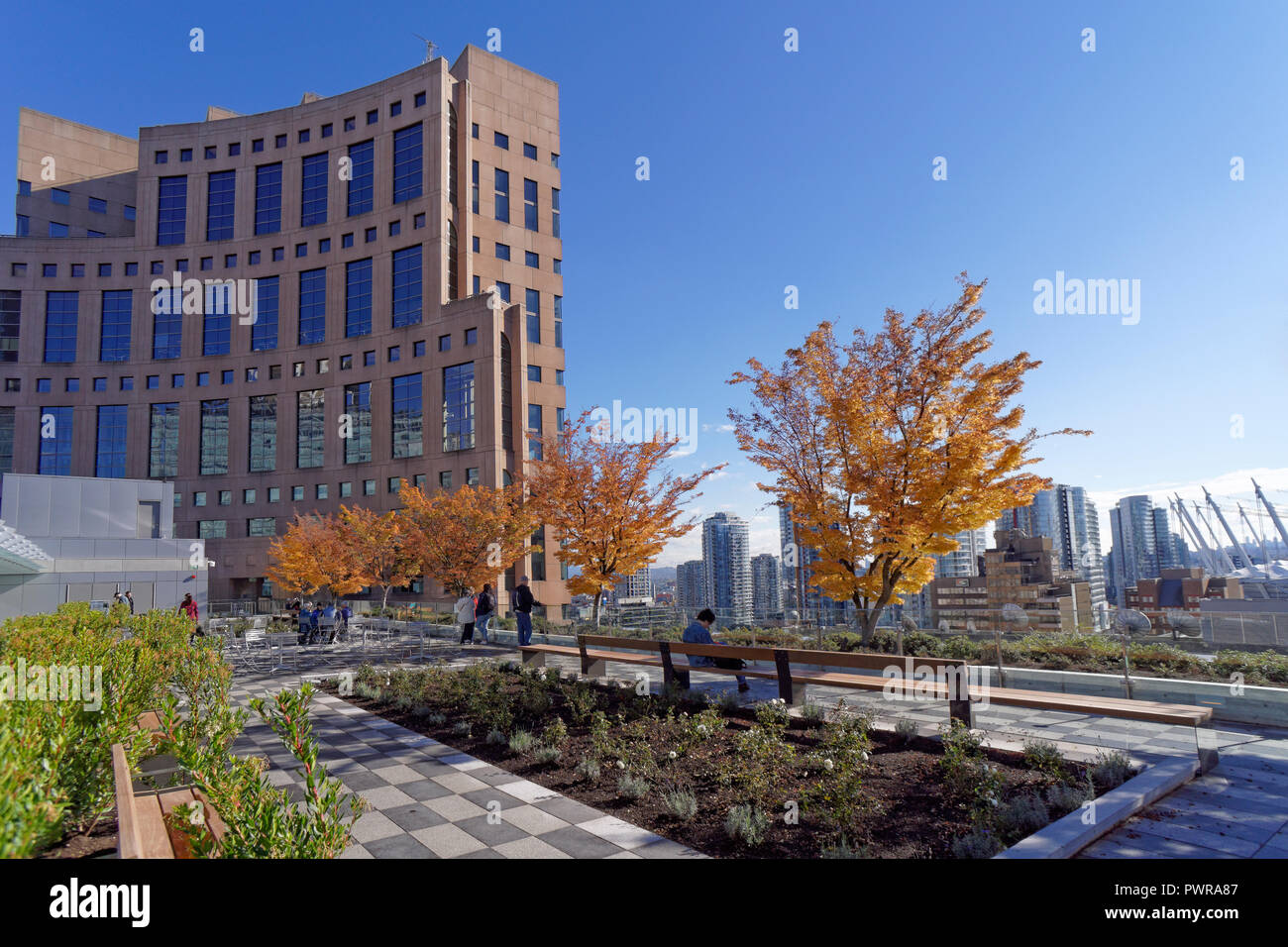The Vancouver Public Library rooftop garden that opened on September 29, 2018, Vancouver, BC, Canada Stock Photo