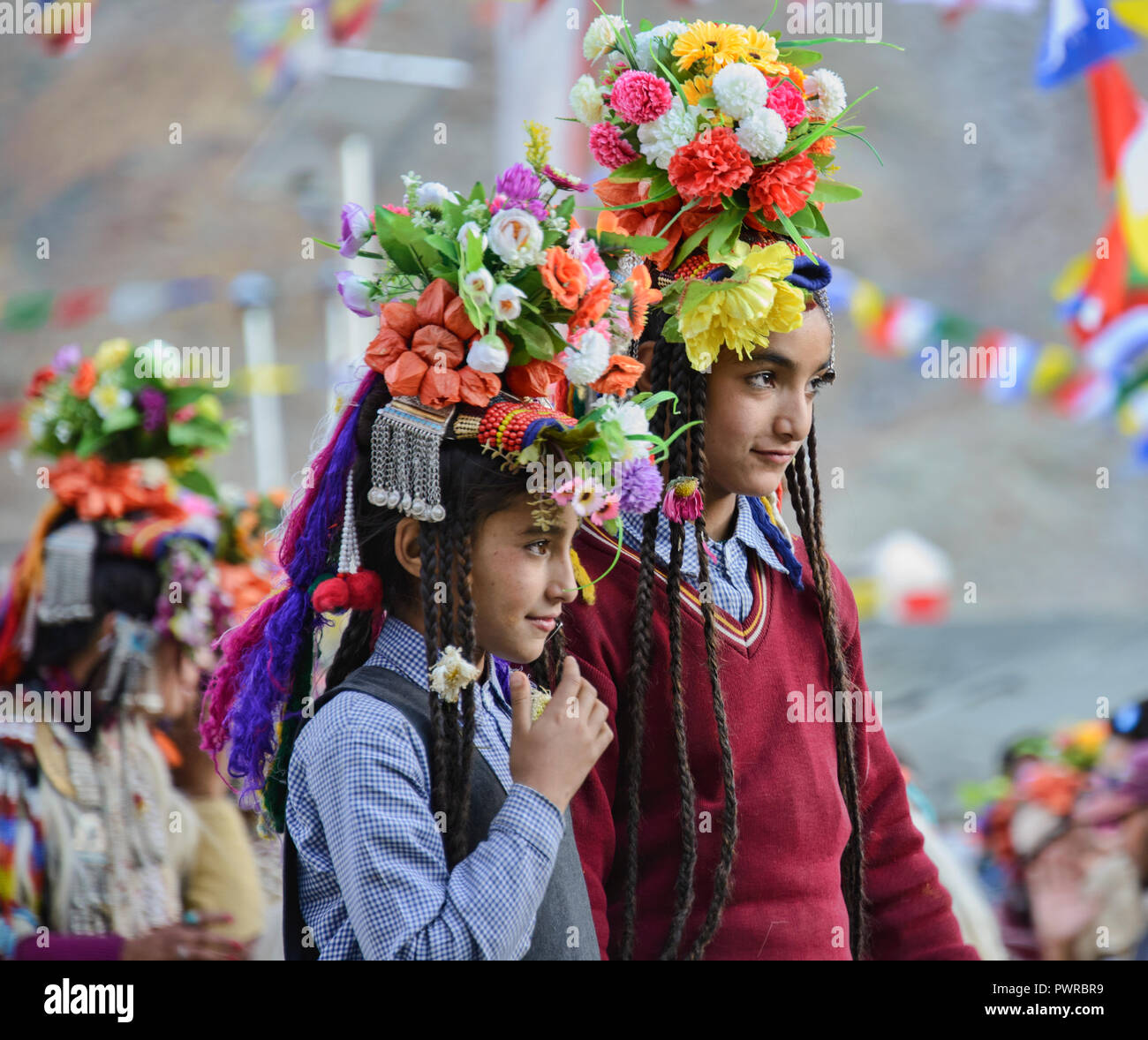 Aryan (Brogpa) in traditional costume, Biama village, Ladakh, India ...