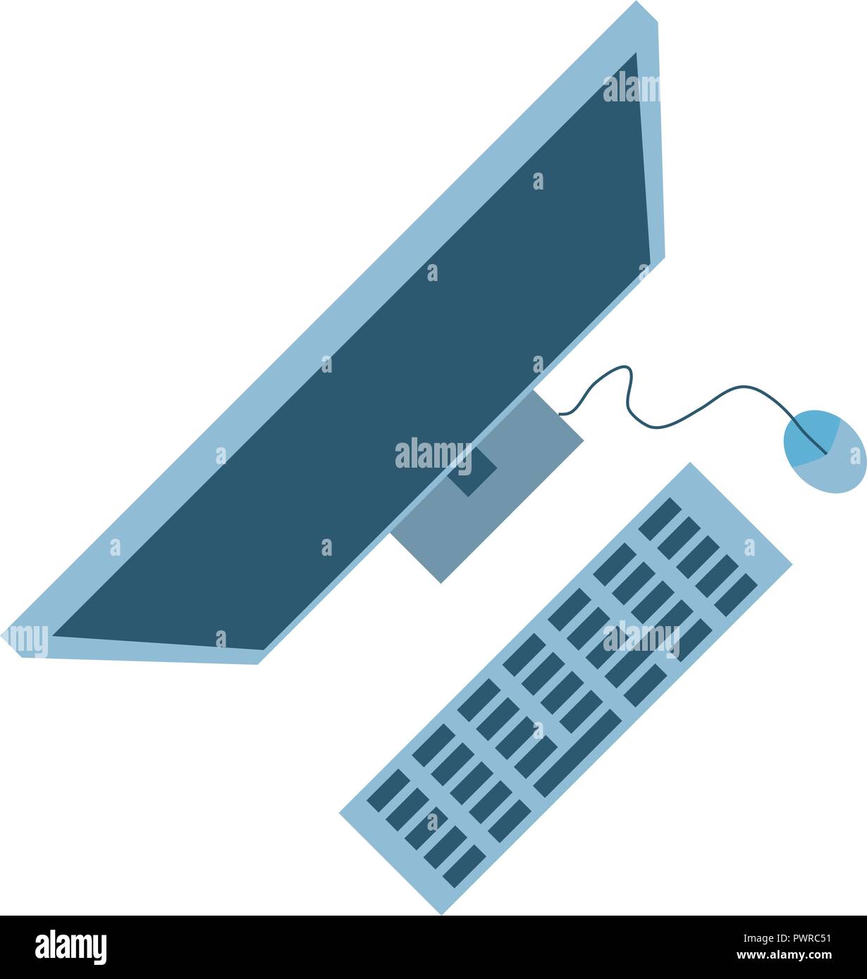 view aerial of desktop computer vector illustration design Stock Vector