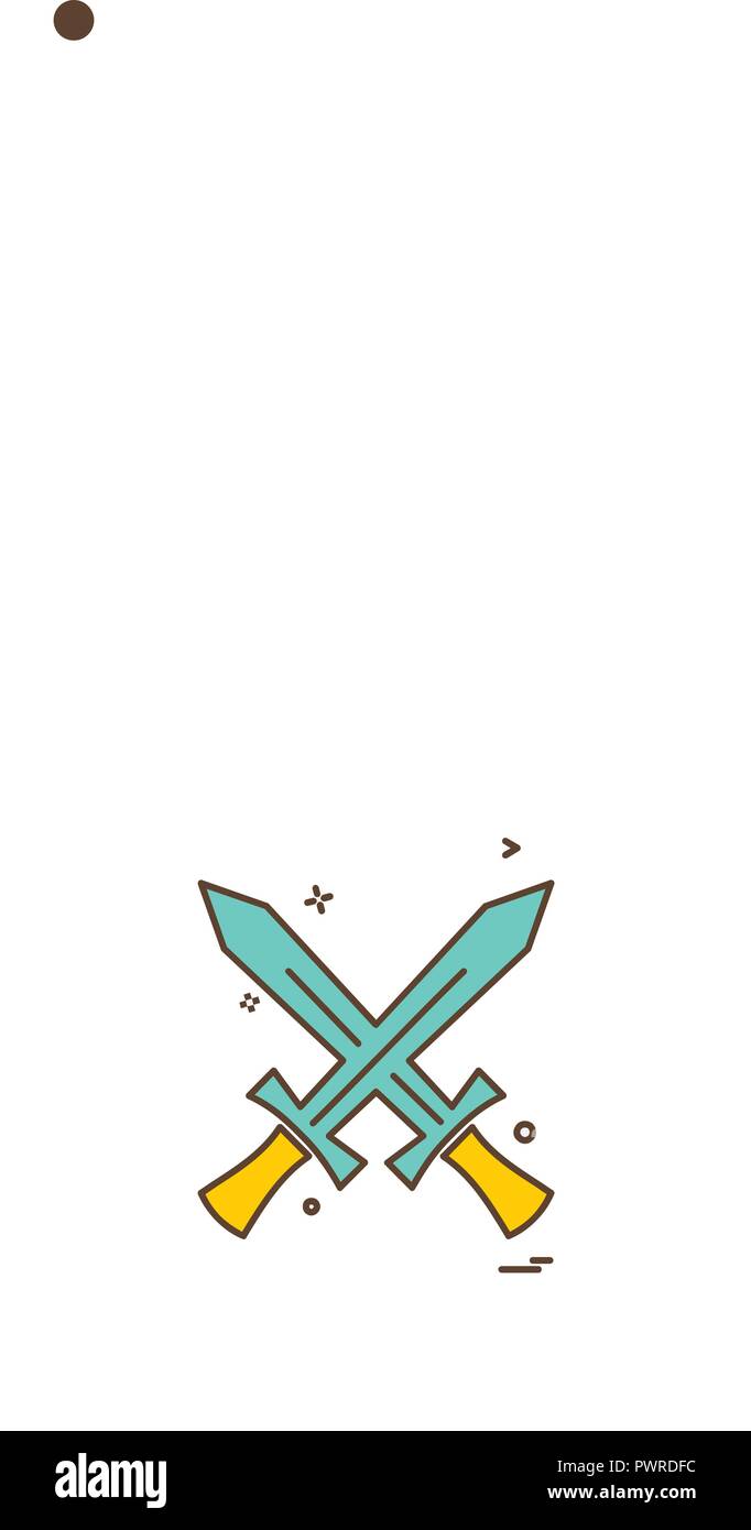 Cartoon shield and swords Cut Out Stock Images & Pictures - Alamy