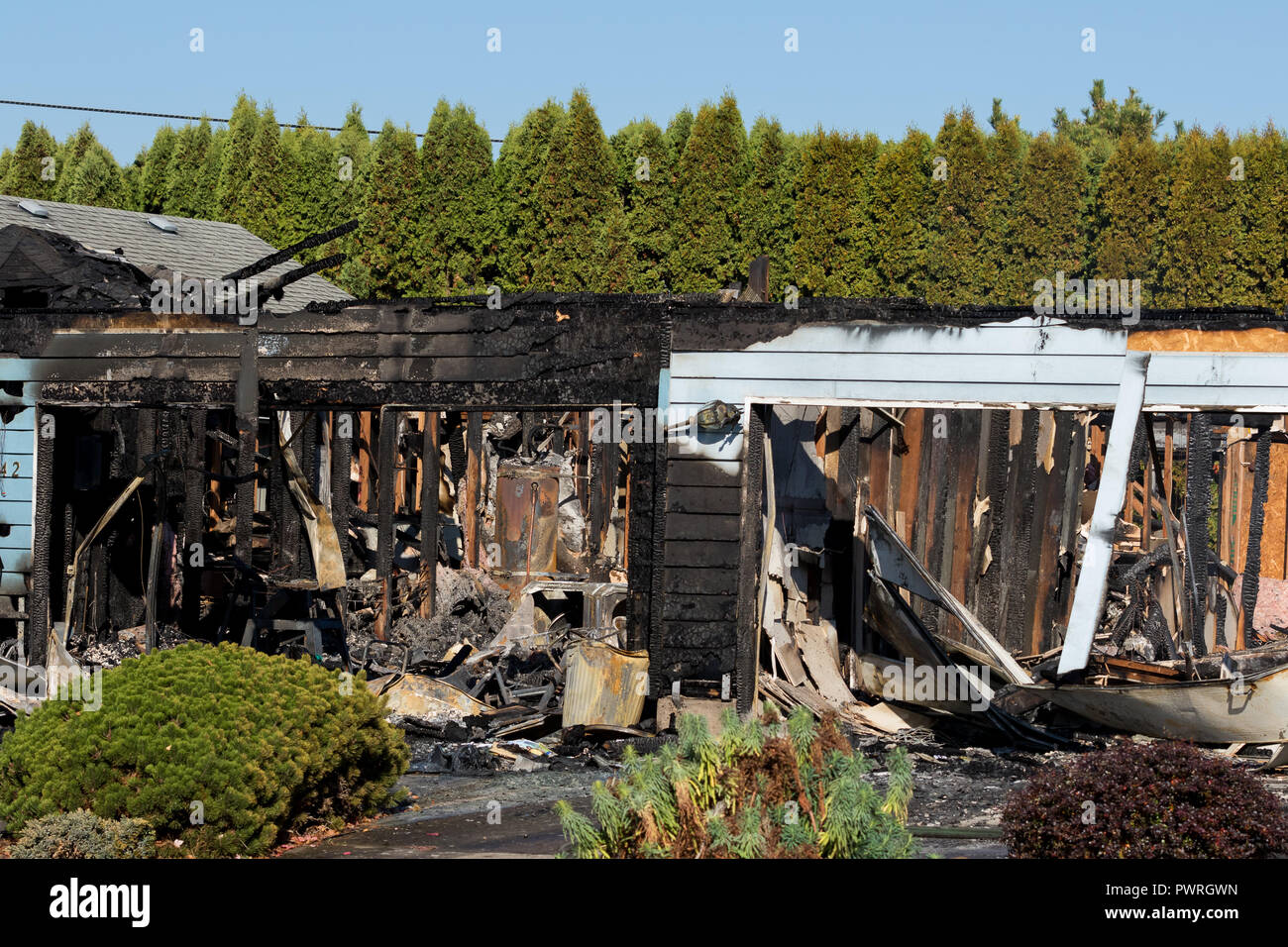 Springfield Oregon Arson by Gunman Before Taking His Own Life Stock Photo