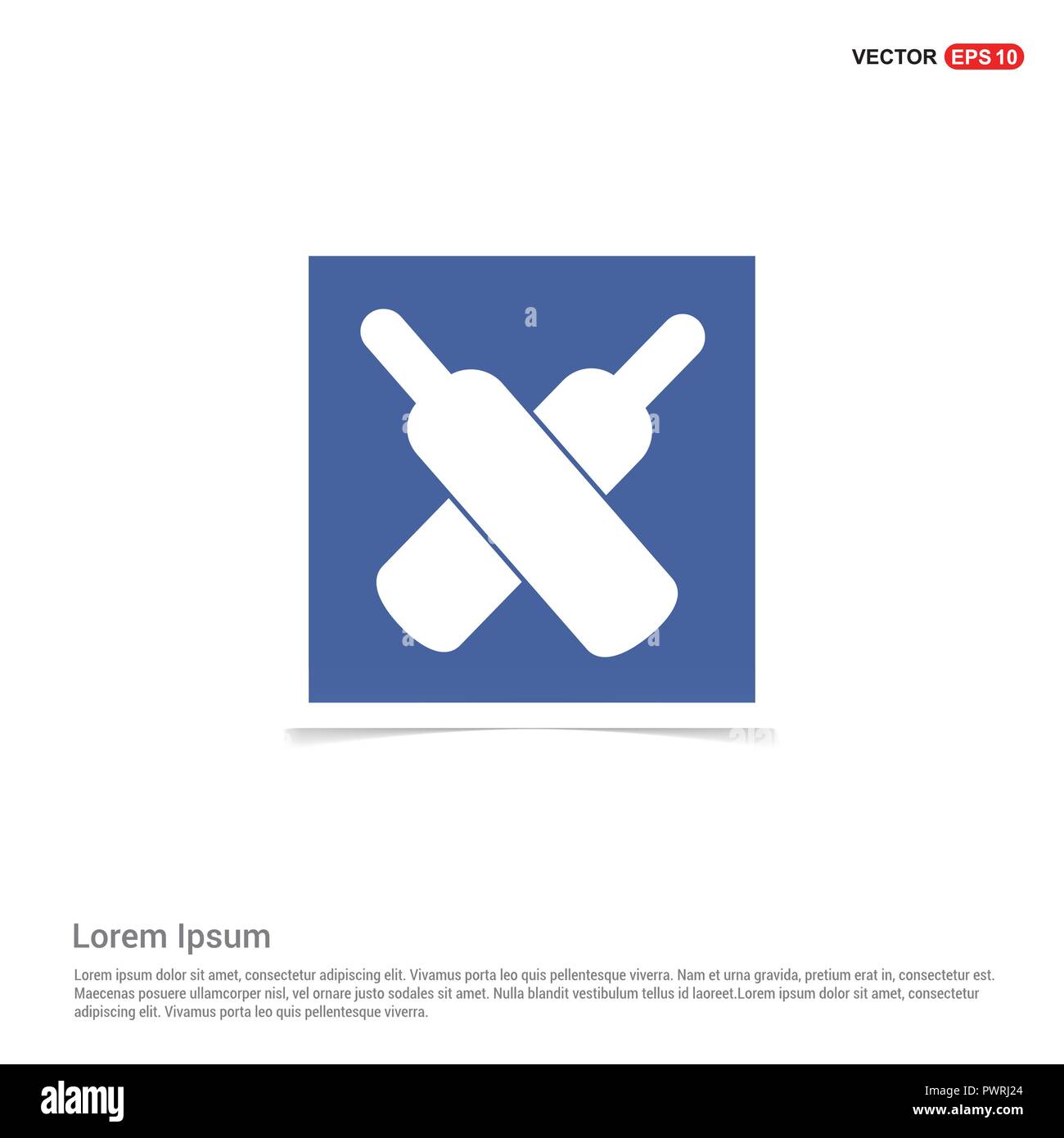 Cricket Bat Icon Blue photo Frame Stock Vector Image & Art Alamy