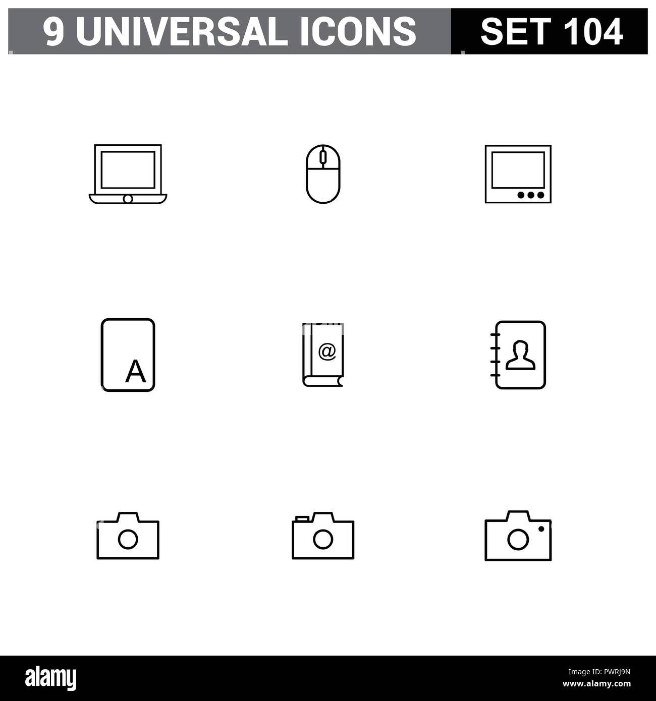 Universal icons set vector Stock Vector Image & Art - Alamy