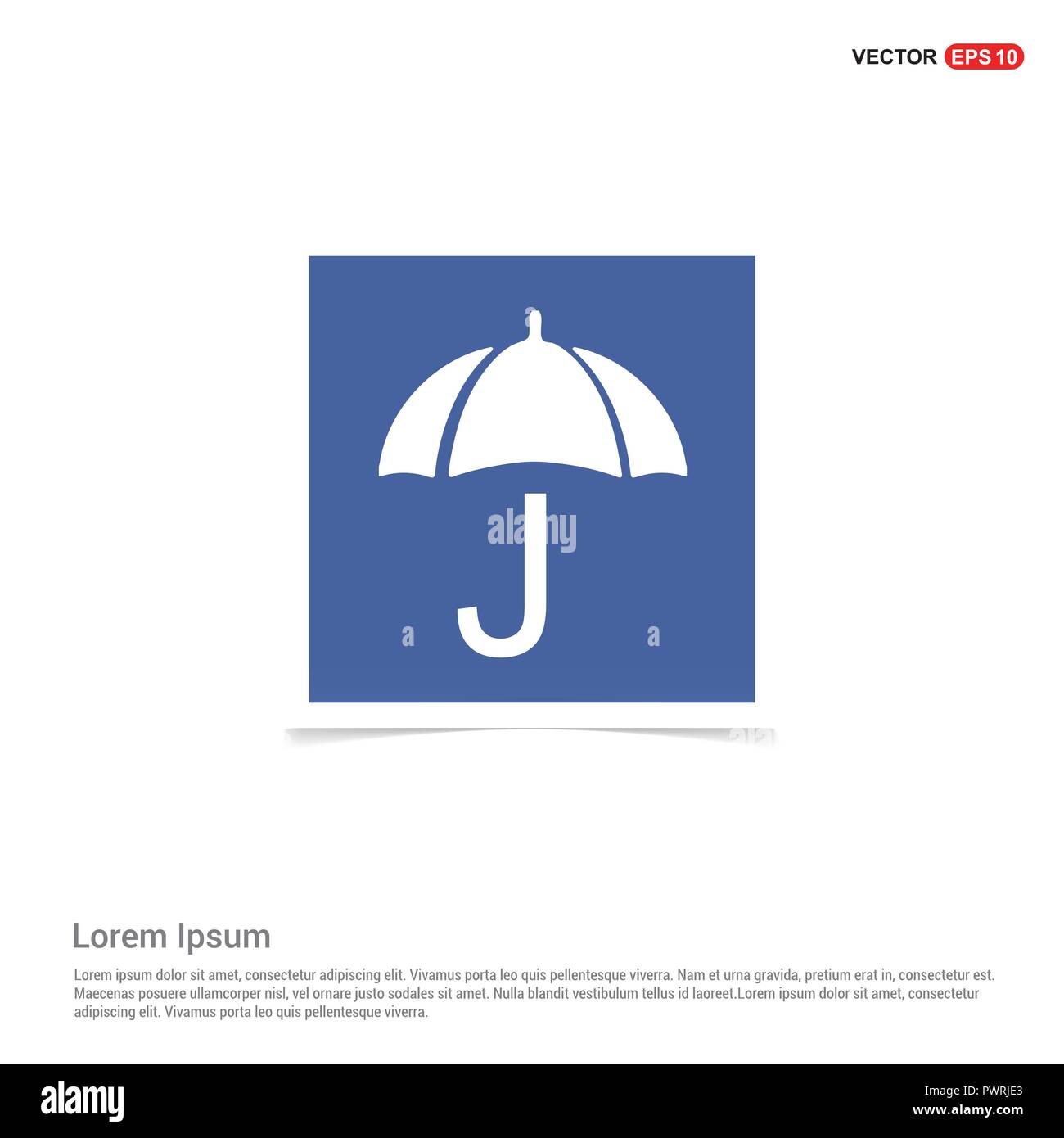 Beach umbrella icon - Blue photo Frame Stock Vector Image & Art - Alamy