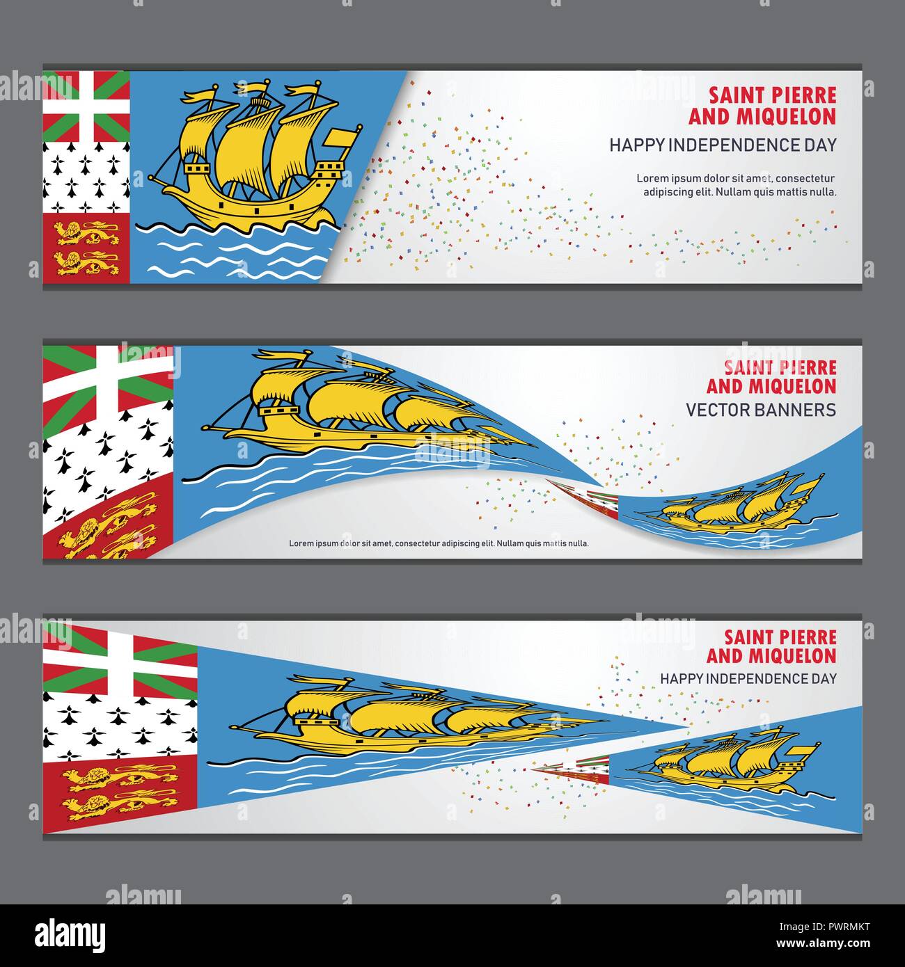 Saint Pierre and Miquelon independence day abstract background design