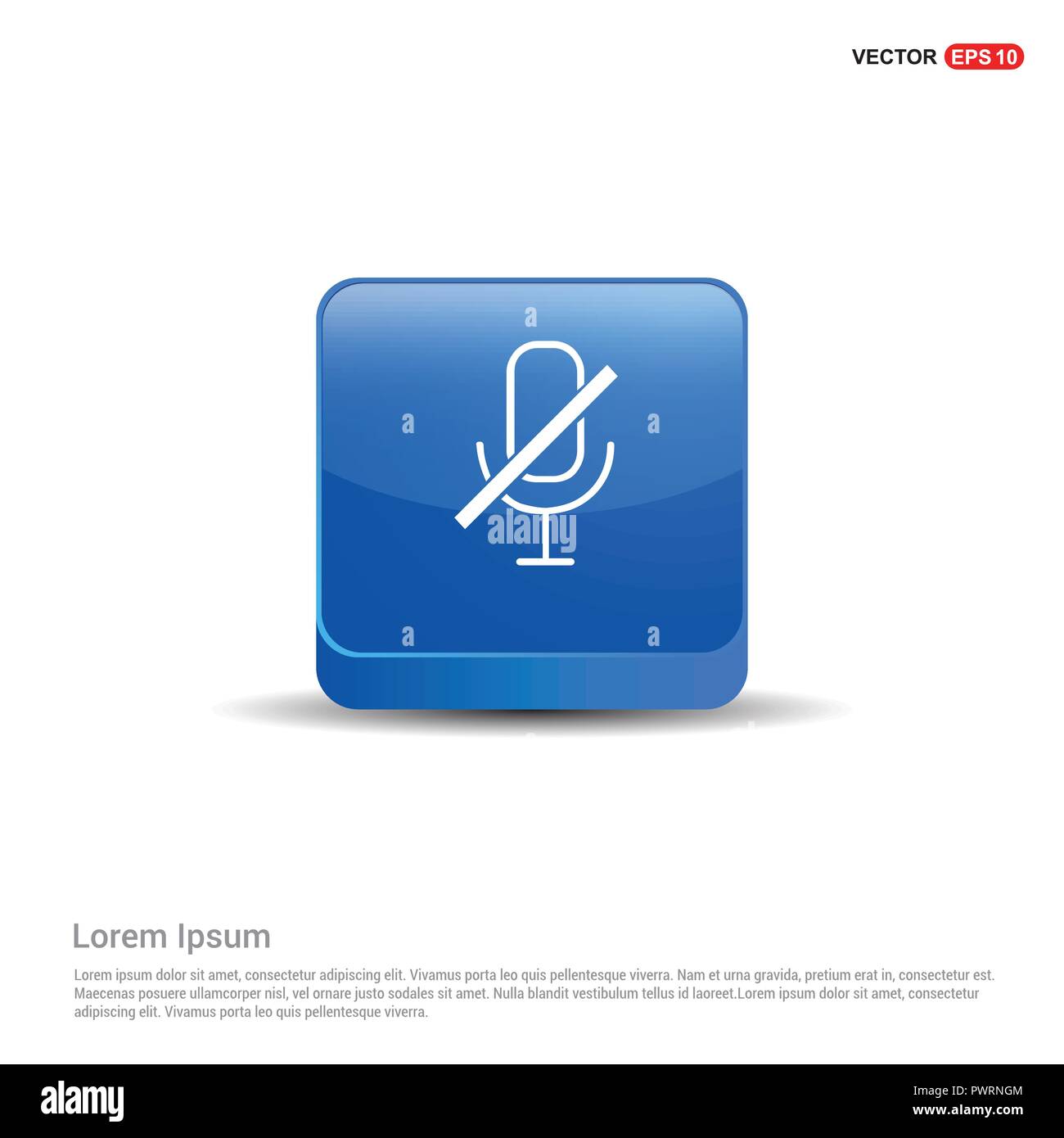 No Microphone icon - 3d Blue Button Stock Vector Image & Art - Alamy