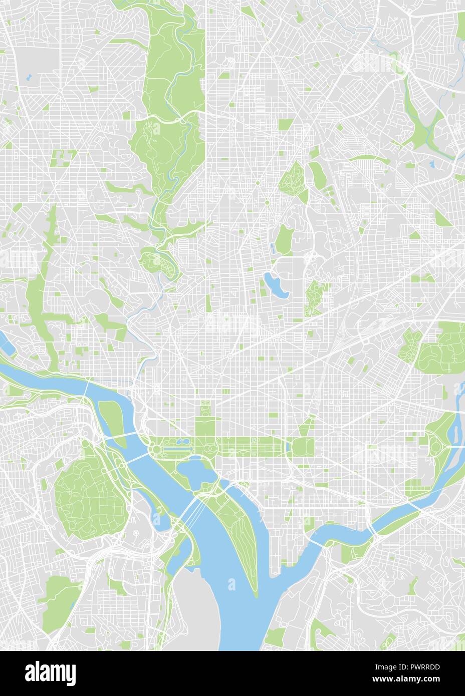 City Map Washington Color Detailed Plan Vector Illustration Detailed City Map Washington Color Detailed Plan Vector Illustration Detailed Plan Of The City Rivers And Streets PWRRDD 