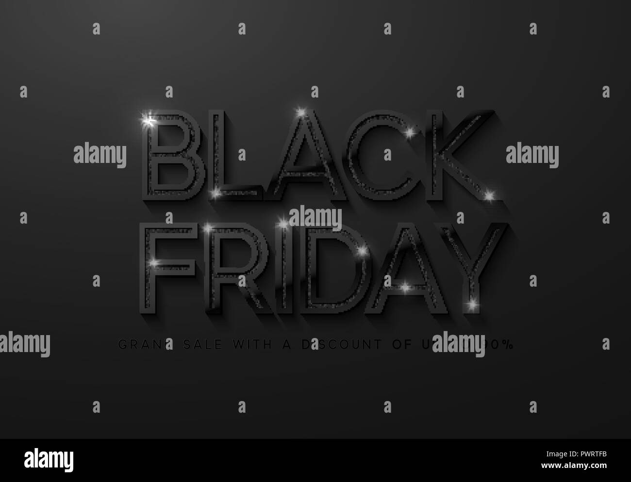 Black Friday Sale. Banner, poster, logo on dark background Stock Vector