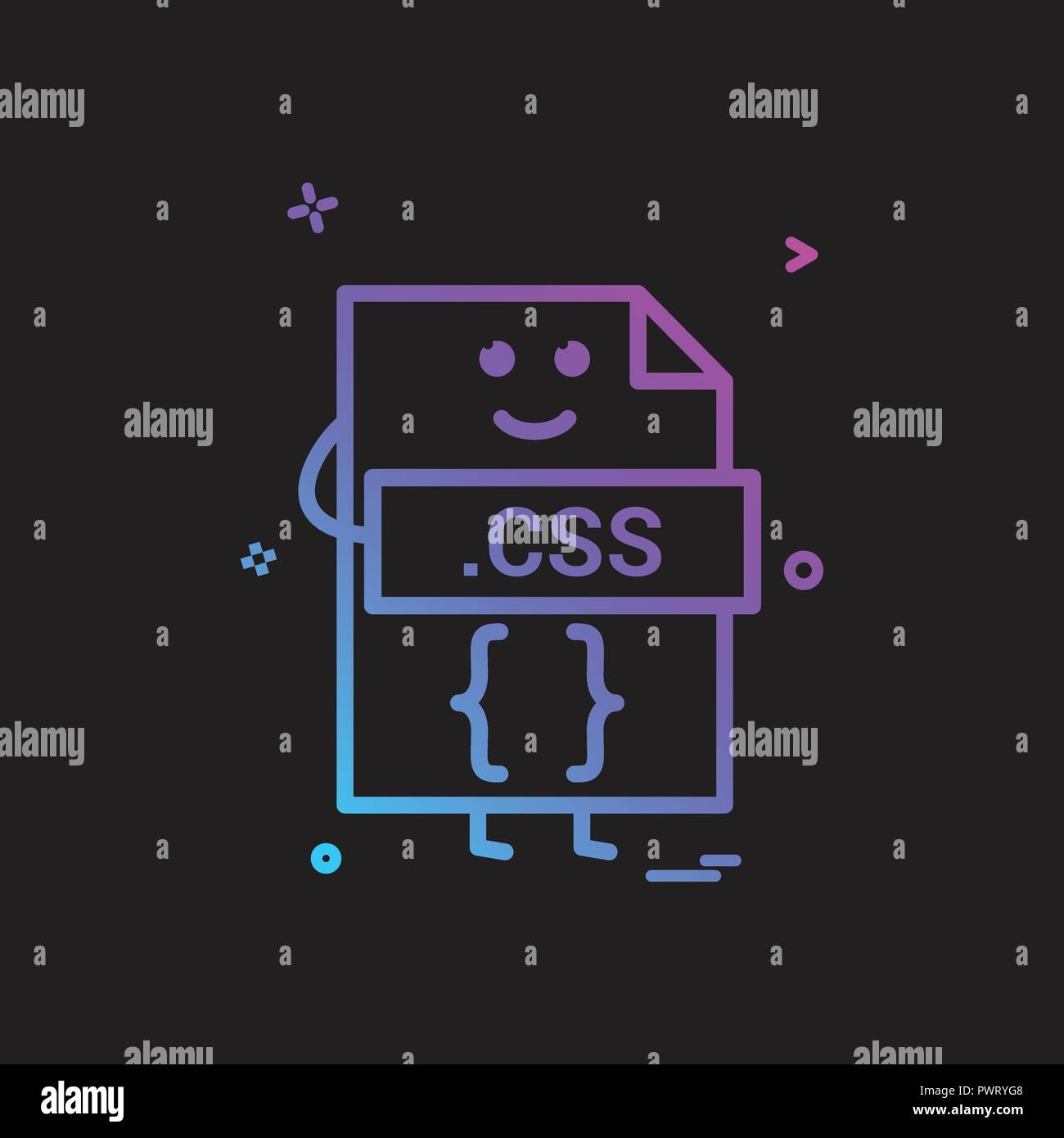 Computer css file format type icon vector design Stock Vector Image ...
