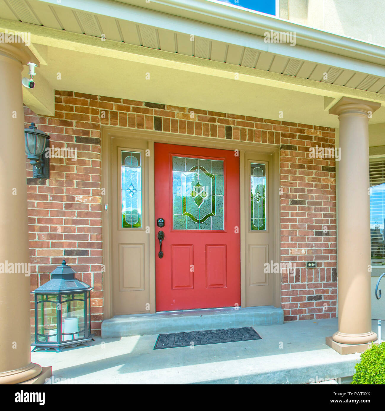 Front Door With Pillars Stock Photos & Front Door With Pillars Stock