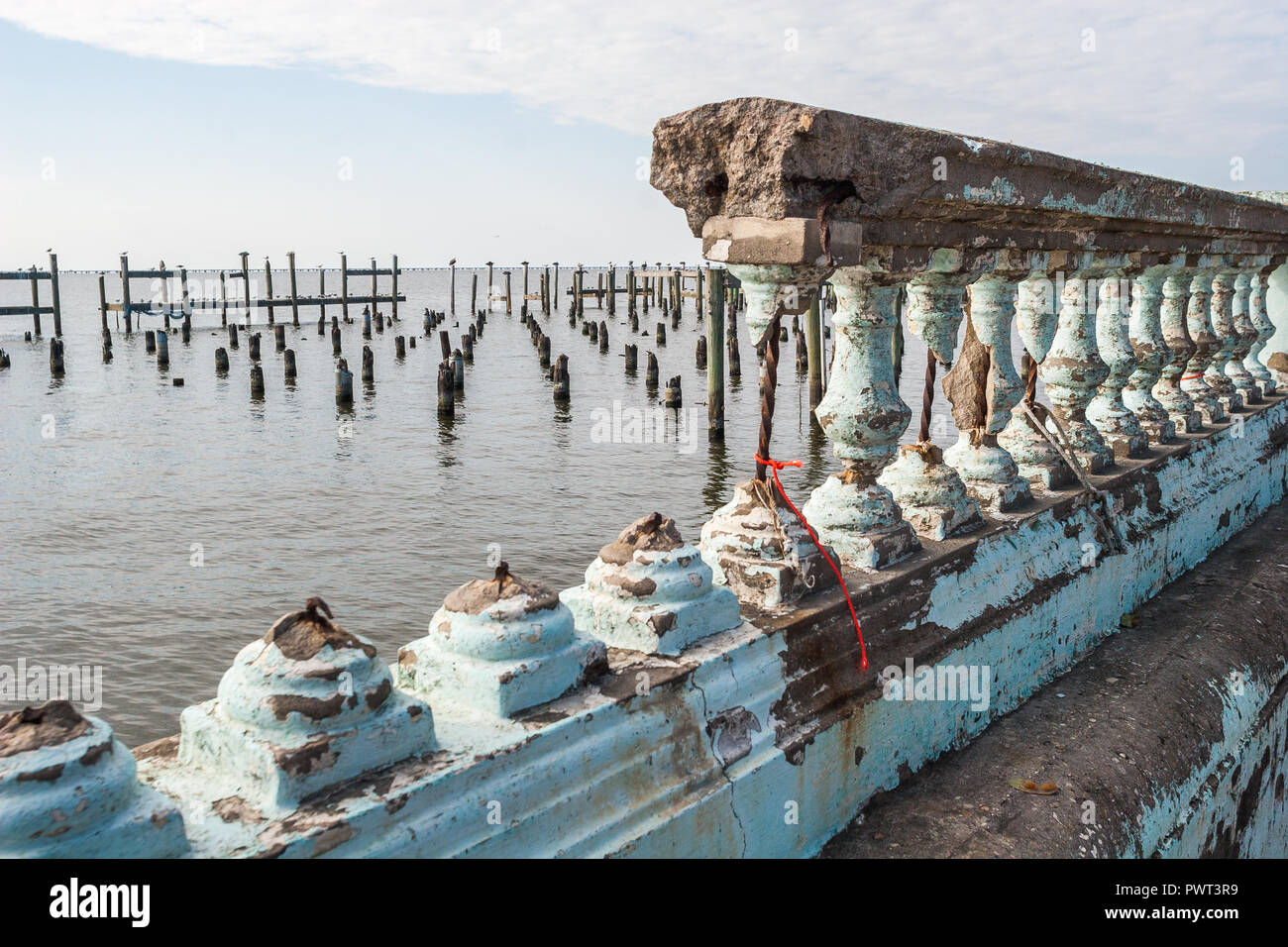 Hurricane Katrina damage at Breakwater Park Stock Photo